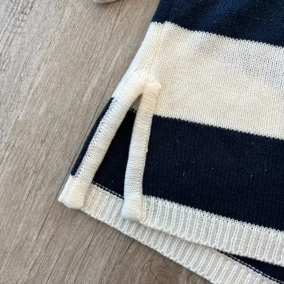 Womens Wooden Nickels Vintage Blue/White Stripe Hooded Sweater - M - Picture 3 of 5